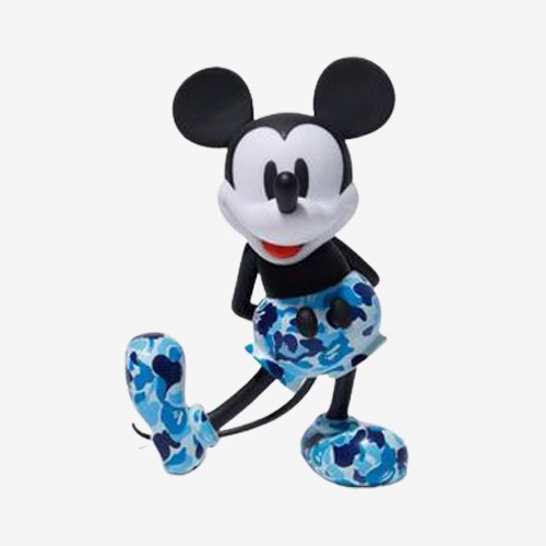 BAPE x Mickey Mouse 90th Anniversary Figure Blue Camo 베이프 x 미키마우스 90주년 피규어 블루 카모